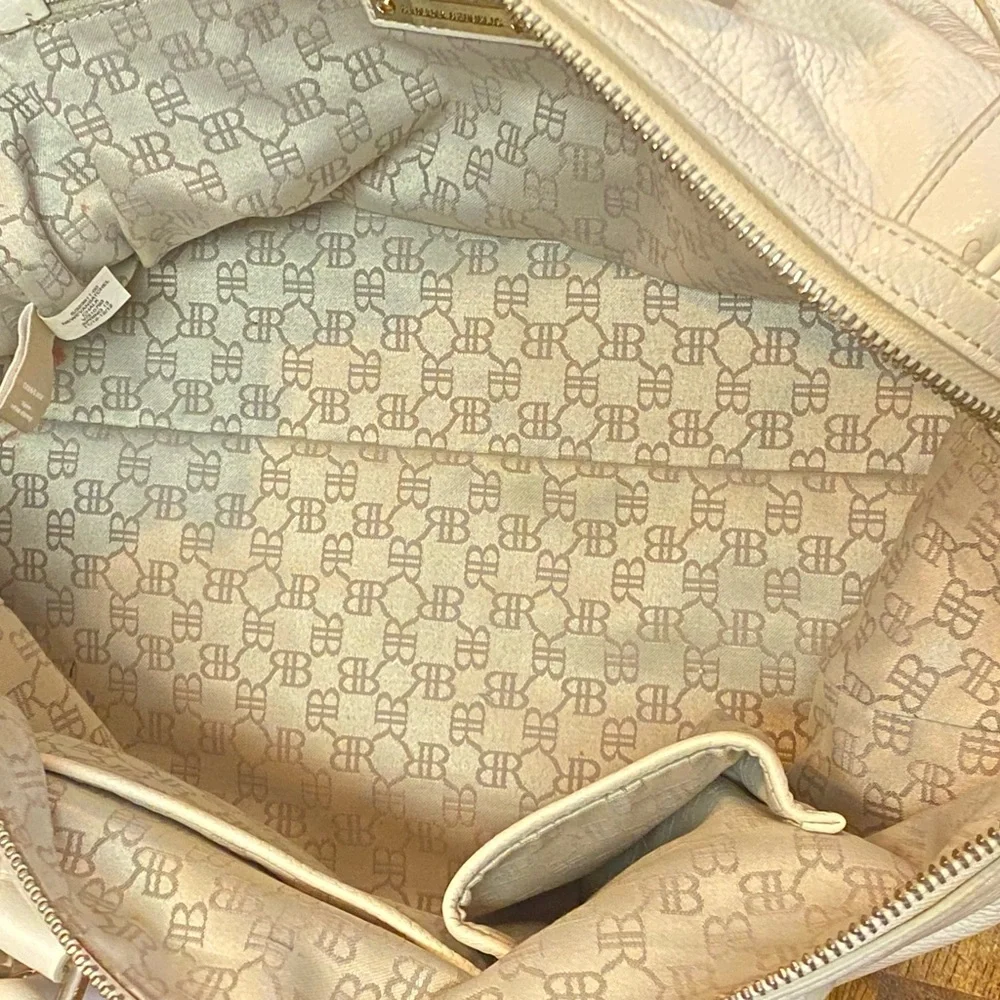 Vintage Banana Republic Cream Leather Shoulder Satchel